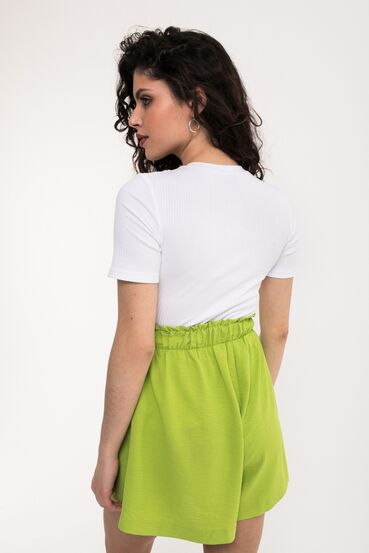 Lime crushed viscose shorts #2