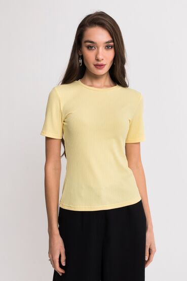 Lemon T-shirt made of ribbed knitted fabric plus size #2