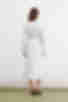 Вышитое белое платье с белыми колосками