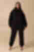 Костюм свитшот с капюшоном и брюки трикотаж с начесом черный большой размер