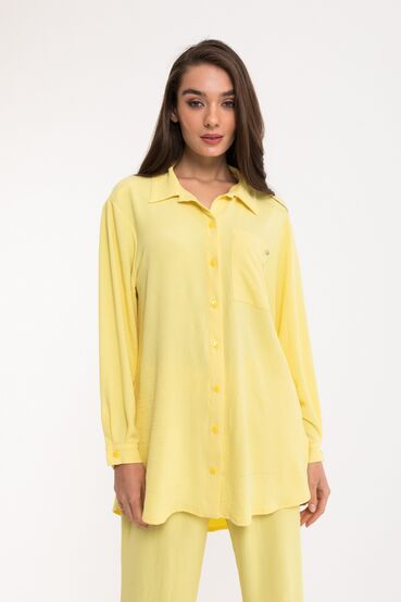 Suit blouse and palazzo trousers viscose yellow #2