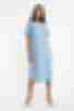 Light blue midi linen dress with a slit
