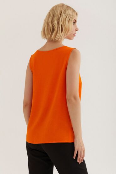 Orange crushed viscose tank top #2