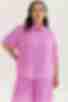 Костюм блуза з коротким рукавом та брюки палацо віскоза жатка яскраво-фіолетовий великий розмір