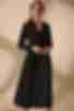 Сукня на затин плісе міді костюмна тканина чорна