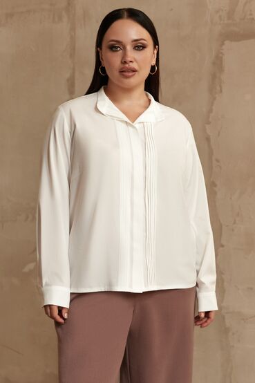 Milky soft rayon blouse with pin tucks