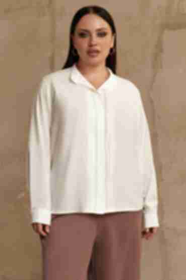 Milky soft rayon blouse with pin tucks plus size