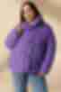 Purple short jacket with snap buttons made of raincoat fabric plus size