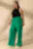 Emerald knitted flare trousers plus size