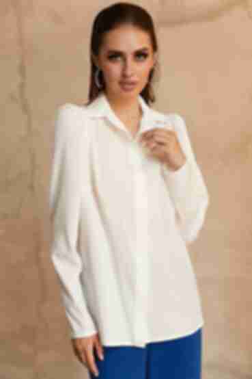 Milky soft rayon blouse with puff sleeves
