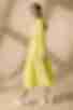 Платье на запах плиссе миди костюмная ткань лимонное
