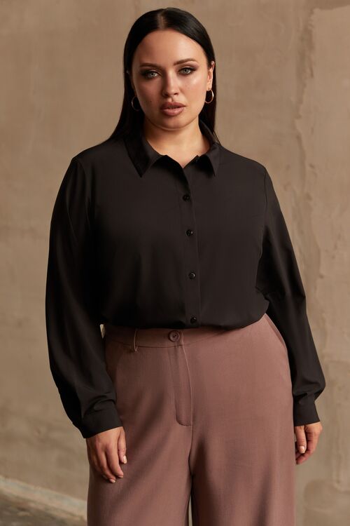 Black soft rayon shirt plus size