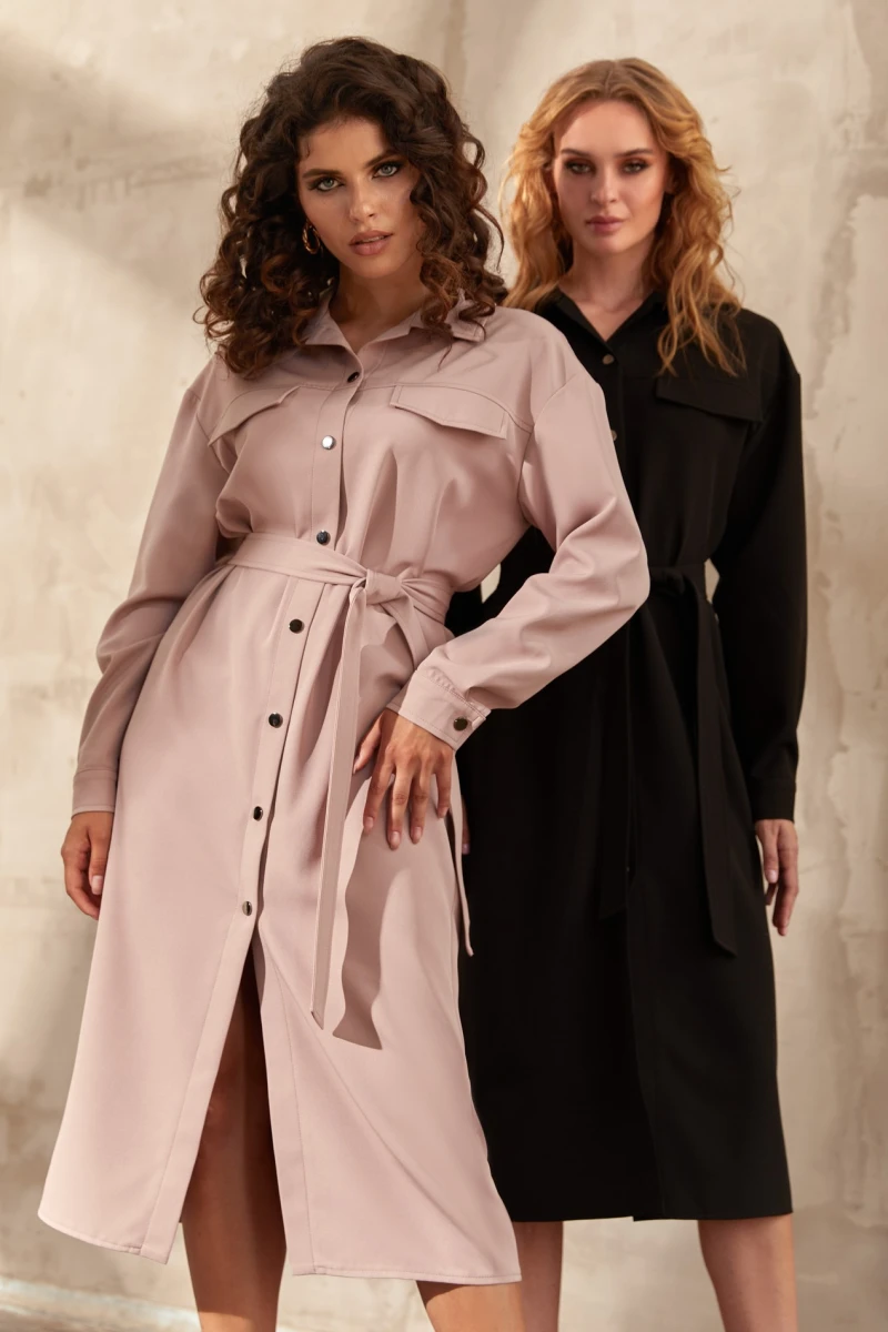 Mocha midi suiting fabric dress