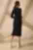 Платье-футляр с вырезом трикотаж рубчик черное