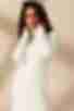 Milky midi straight angora dress with a turtleneck