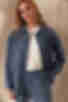 Вельветовый костюм рубашка и зауженные брюки цвета темный деним большой размер