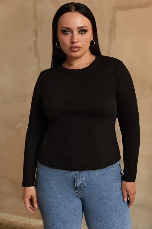 Black knitted longsleeve plus size