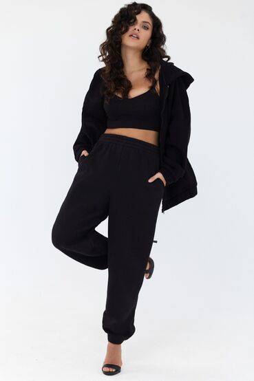 Black knitted pants with fleece #2