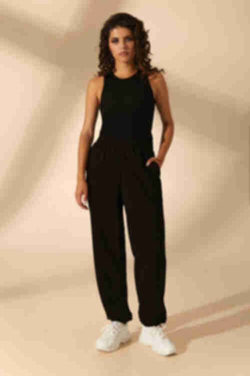 Black knitted pants