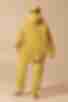 Костюм трикотажний з начісом худі з кишенями та брюки жовтого кольору великий розмір