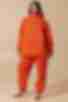 Костюм свитшот с капюшоном и брюки трикотаж с начесом оранжевый большой размер
