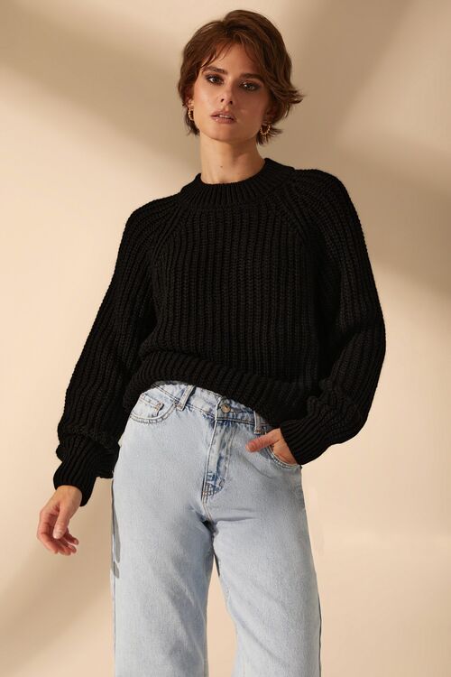 Black knitted sweater