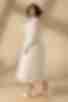 Платье на запах миди искусственный шелк молочное большой размер
