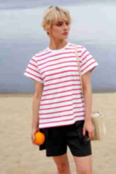 Milky T-shirt in pink stripes made of knitted fabric