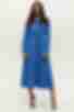 Платье миди с юбкой трапецией костюмная ткань небесное