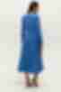 Платье миди с юбкой трапецией костюмная ткань небесное