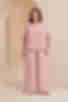 Костюм блуза с коротким рукавом и брюки жатка вискоза розовый большой размер