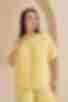 Костюм палацо блуза з коротким рукавом та брюки віскоза жатка лимонний великий розмір