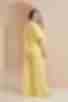 Костюм палаццо блуза с коротким рукавом и брюки вискоза жатка лимонный большой размер