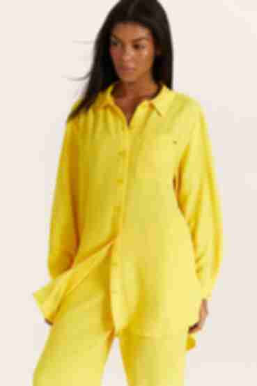 Блуза віскоза жатка жовта