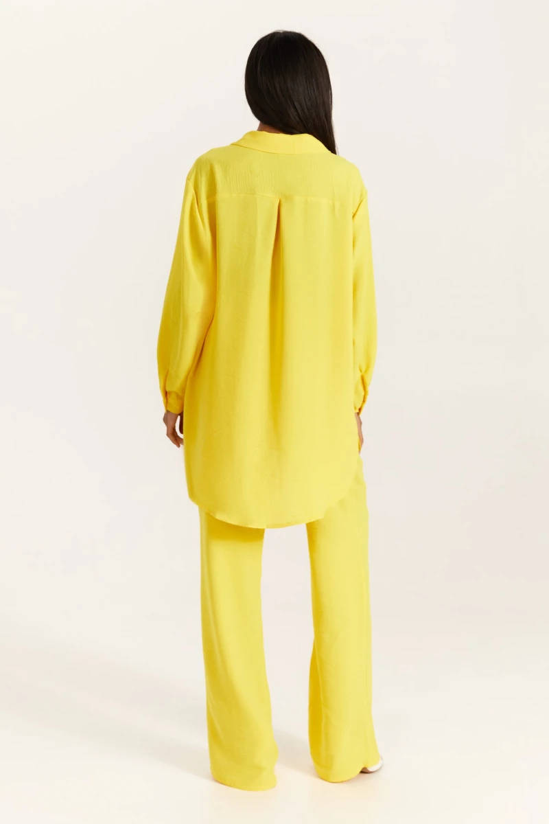 Yellow viscose palazzo trousers