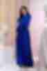 Electric blue maxi dress made of artificial silk plus size