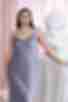 Сукня-комбінація максі штучний шовк срібна великий розмір