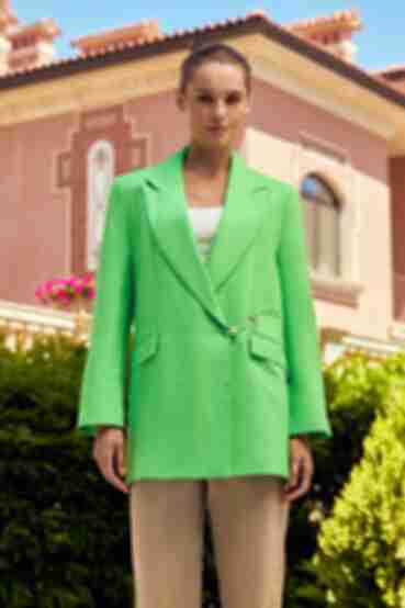 Жакет костюмная ткань неоново-зеленый