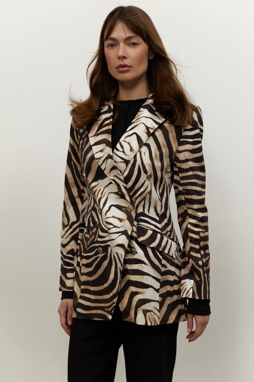 Jacket suit fabric animalistic print