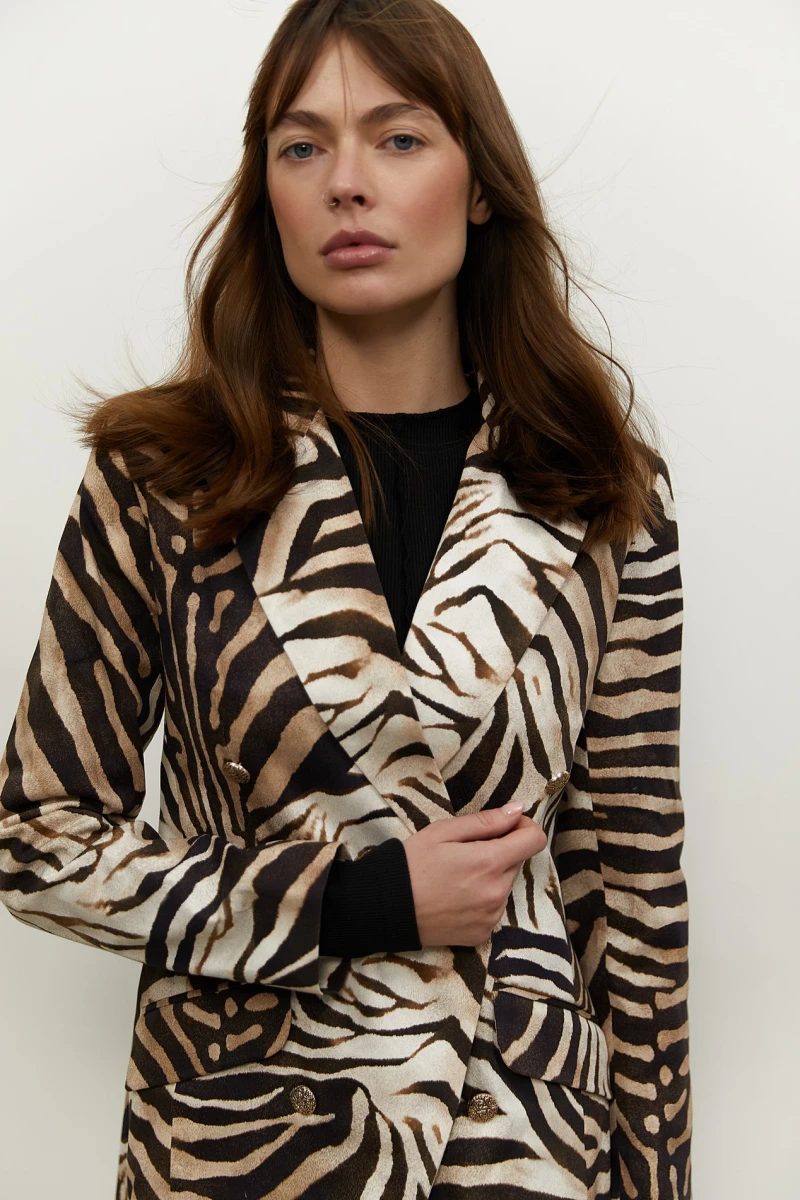 Jacket suit fabric animalistic print