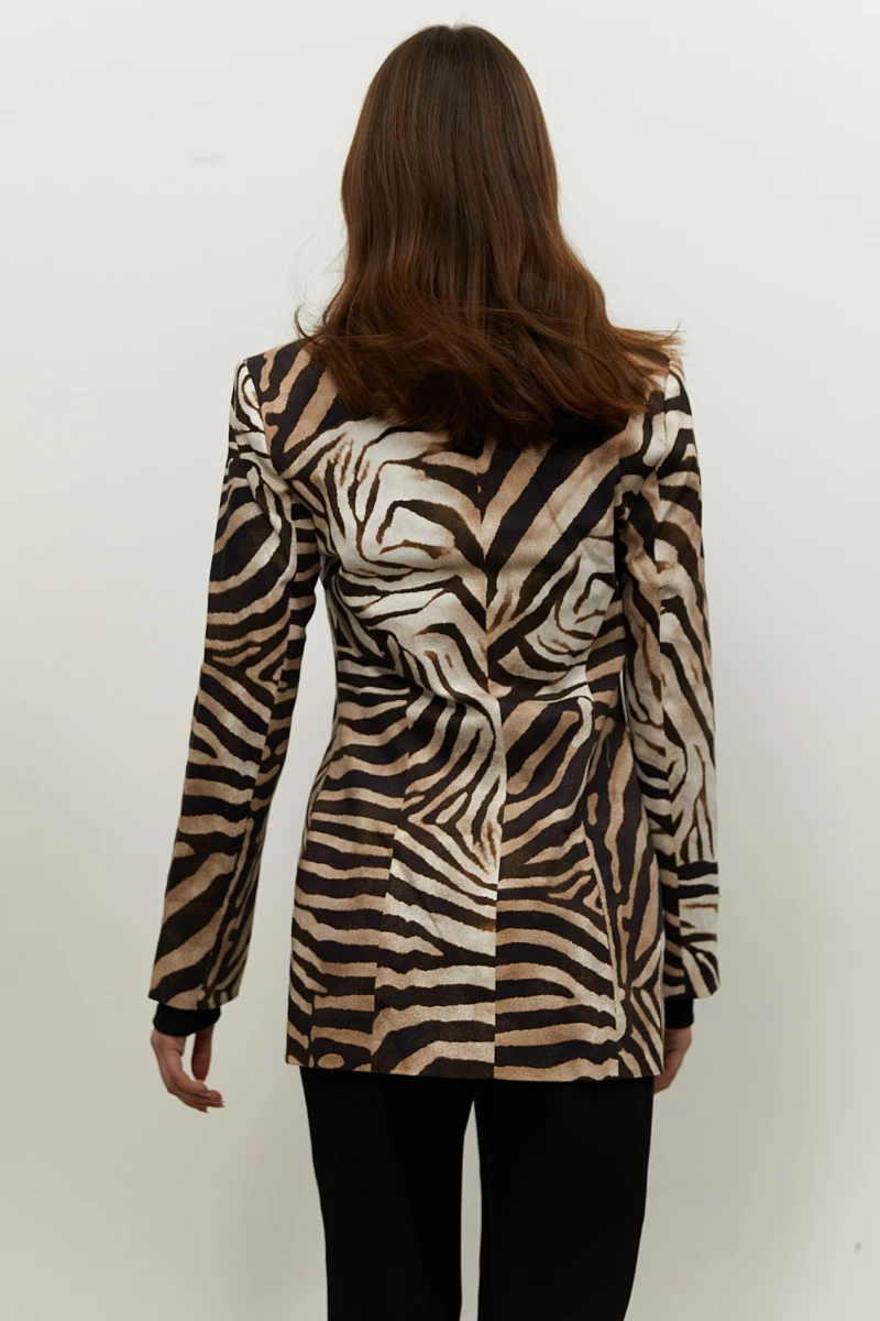 Jacket suit fabric animalistic print