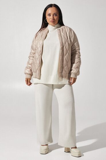 Latte bomber jacket made of raincoat fabric plus size #2