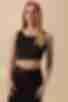 Black knitted crop top