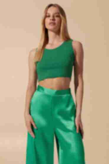 Emerald knitted crop top