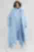 Куртка-пальто миди стеганое голубого цвета большой размер