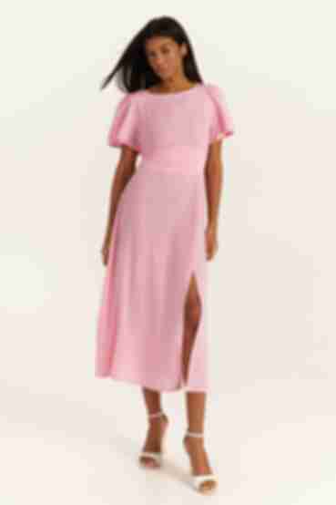 Сукня міді штапель рожева