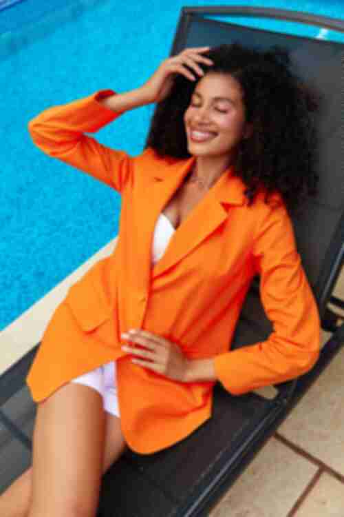 Orange linen jacket