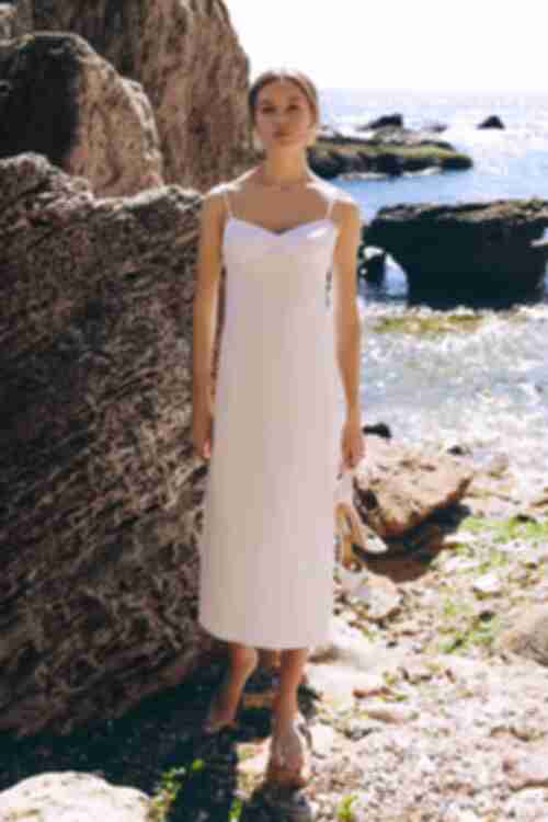 Milky midi linen sundress