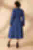 Платье миди с подрезом на талии костюмная ткань васильковое большой размер