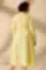 Платье миди с подрезом на талии костюмная ткань лимонное большой размер